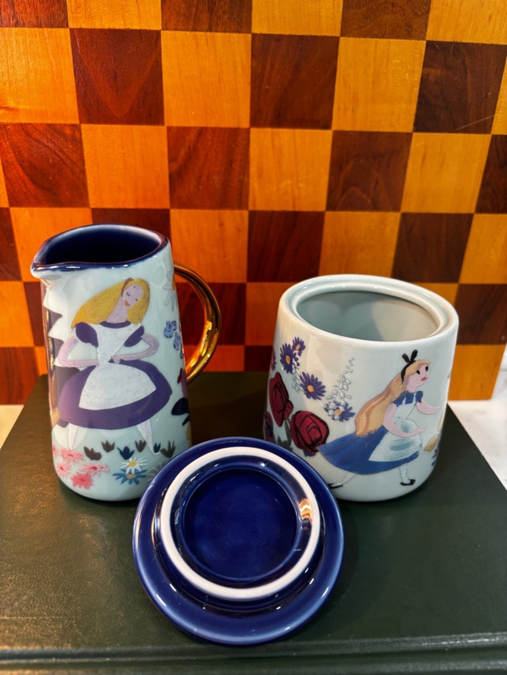 Disney Alice in Wonderland by Mary Blair Porcelain Creamer Sugar Set - Picture 2 of 8